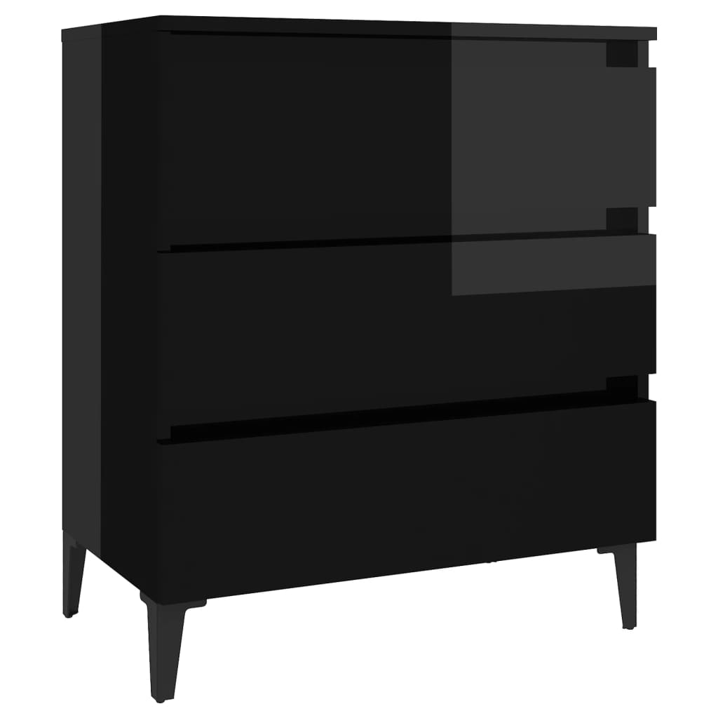 Sideboard Hochglanz-Schwarz 60x35x69 cm Holzwerkstoff