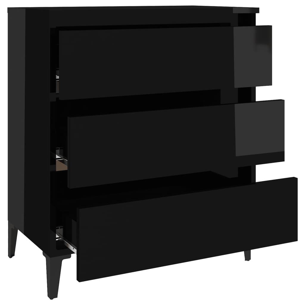 Sideboard Hochglanz-Schwarz 60x35x69 cm Holzwerkstoff