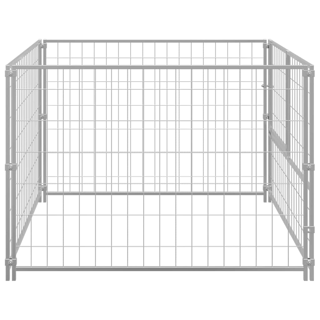 Hundezwinger Silbern 100x100x70 cm Stahl