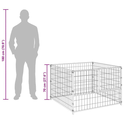 Hundezwinger Silbern 100x100x70 cm Stahl