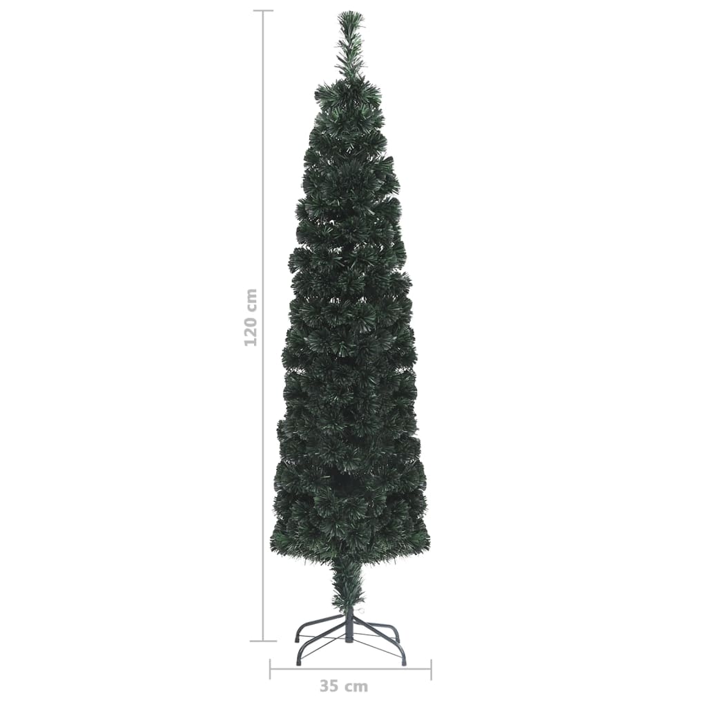 Künstlicher Weihnachtsbaum Schlank mit Ständer 120 cm Glasfaser