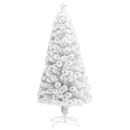 Künstlicher Weihnachtsbaum mit Beleuchtung Weiß 120cm Glasfaser