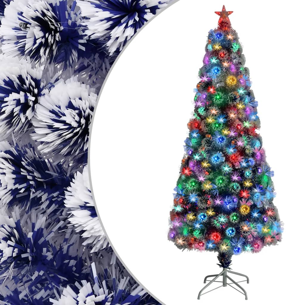 Künstlicher Weihnachtsbaum mit Beleuchtung 180 cm Glasfaser