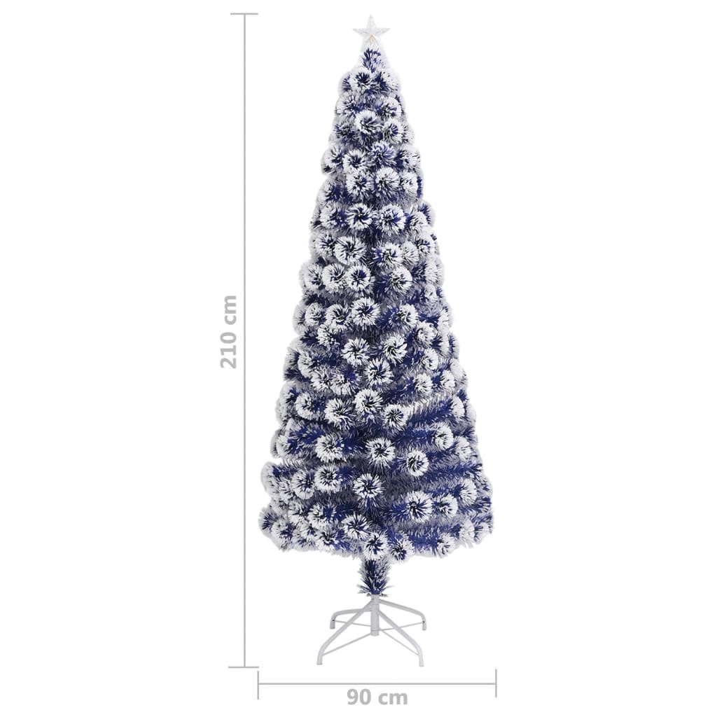 Künstlicher Weihnachtsbaum mit Beleuchtung 210 cm Glasfaser