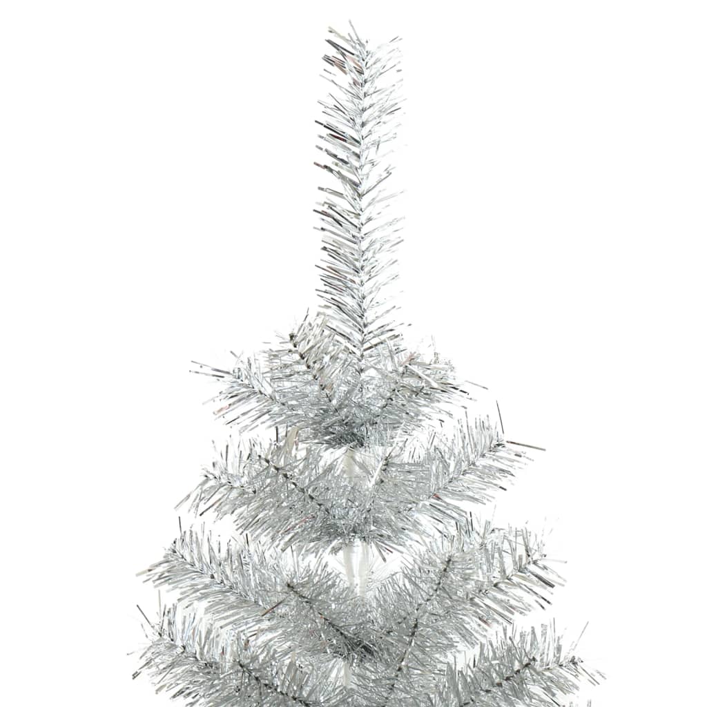 Künstlicher Weihnachtsbaum mit Ständer Silber 120 cm PET