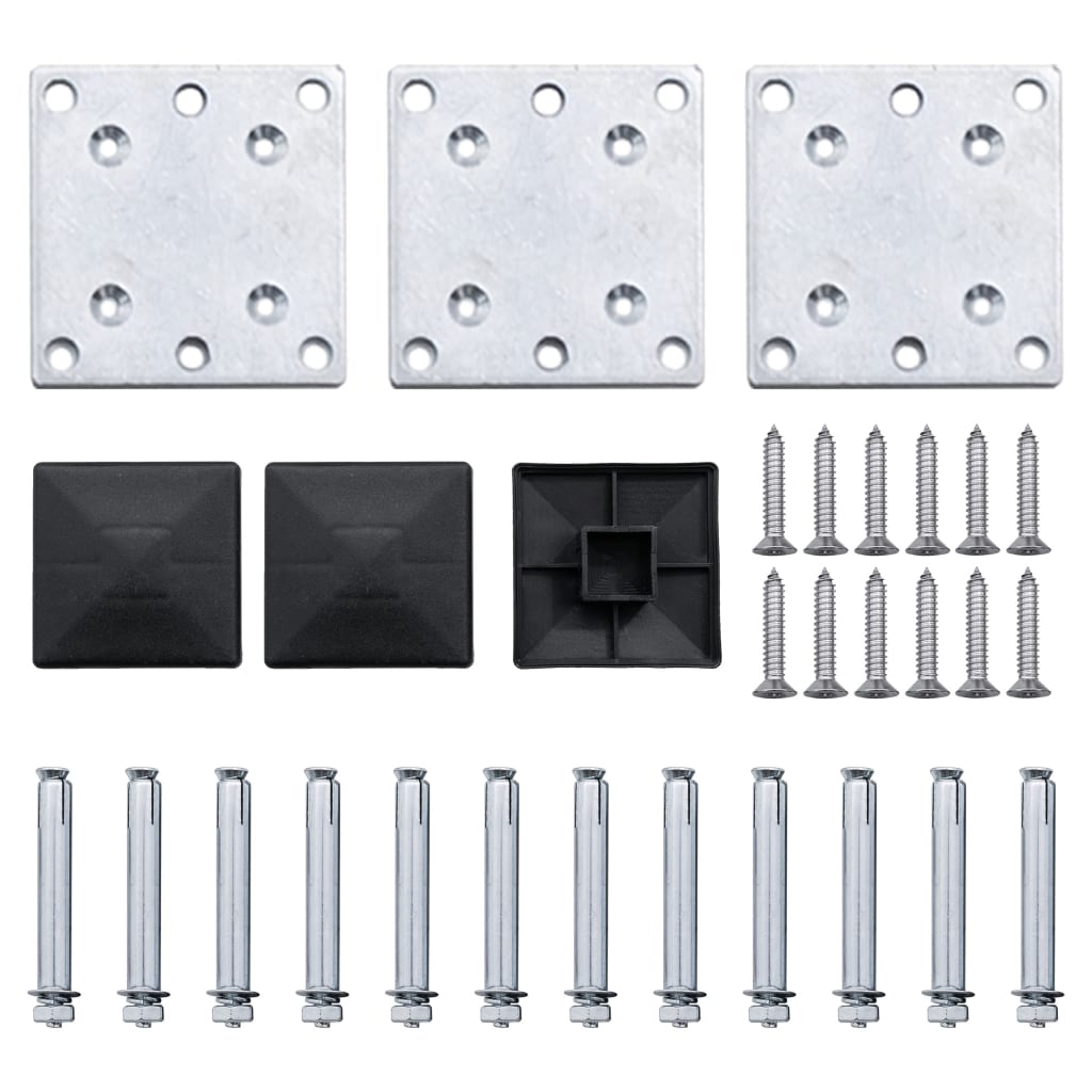 Zaunelement Set WPC 353x146 cm Grau