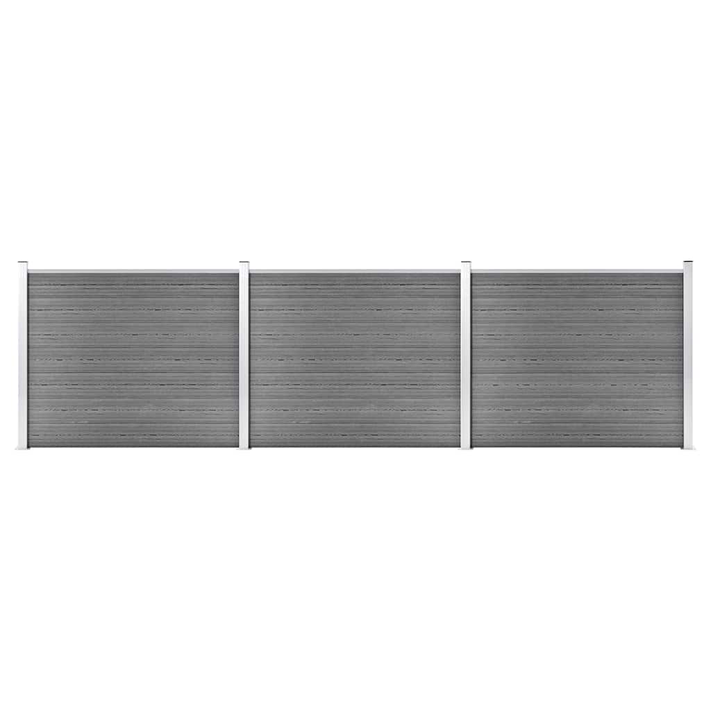 Zaunelement Set WPC 526x146 cm Grau