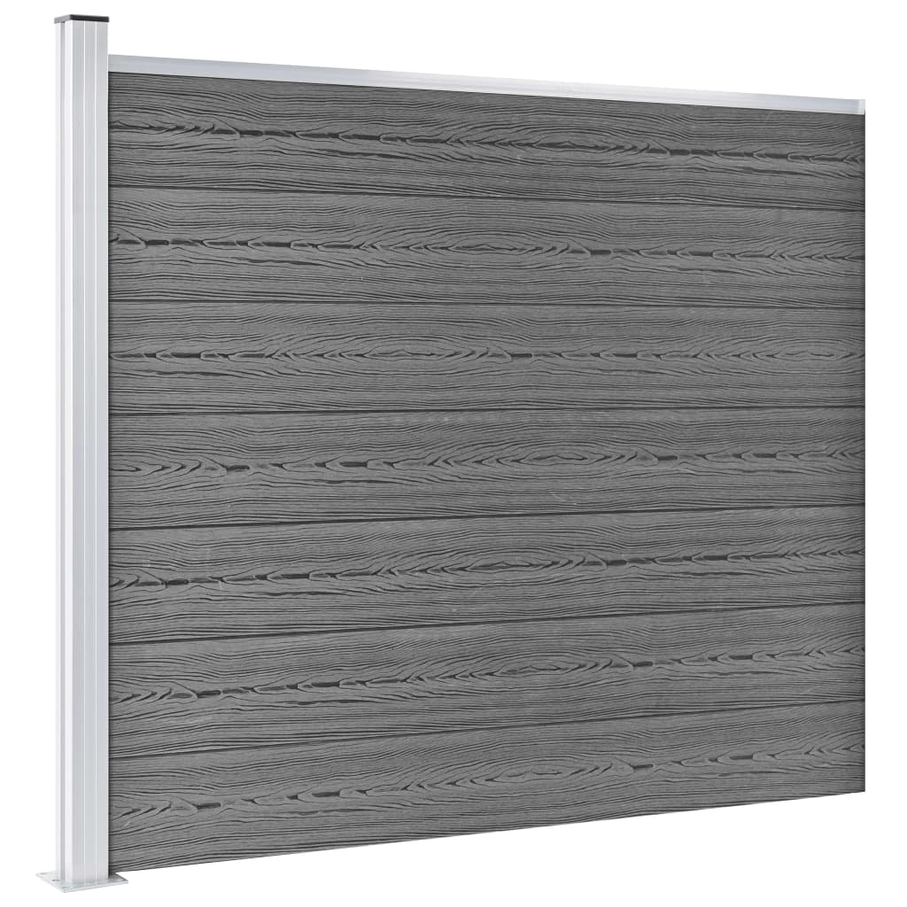 Zaunelement Set WPC 699x146 cm Grau