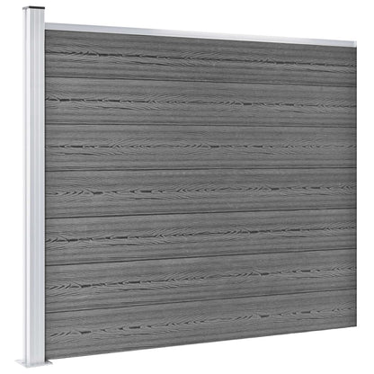 Zaunelement Set WPC 699x146 cm Grau