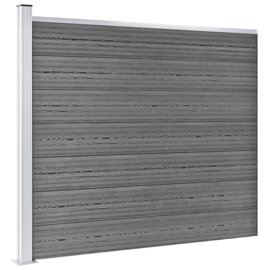 Zaunelement Set WPC 872x146 cm Grau