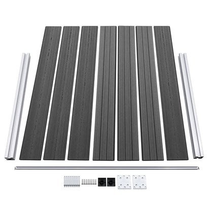 Zaunelement Set WPC 353x146 cm Schwarz