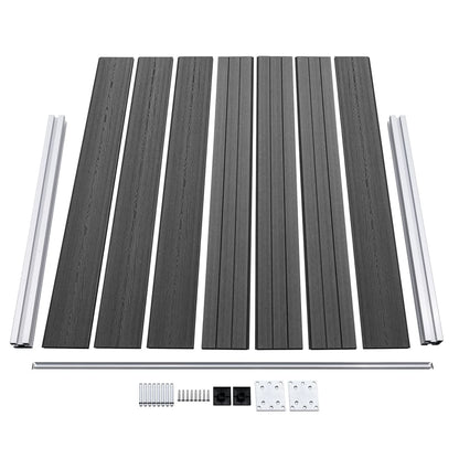 Zaunelement Set WPC 699x146 cm Schwarz