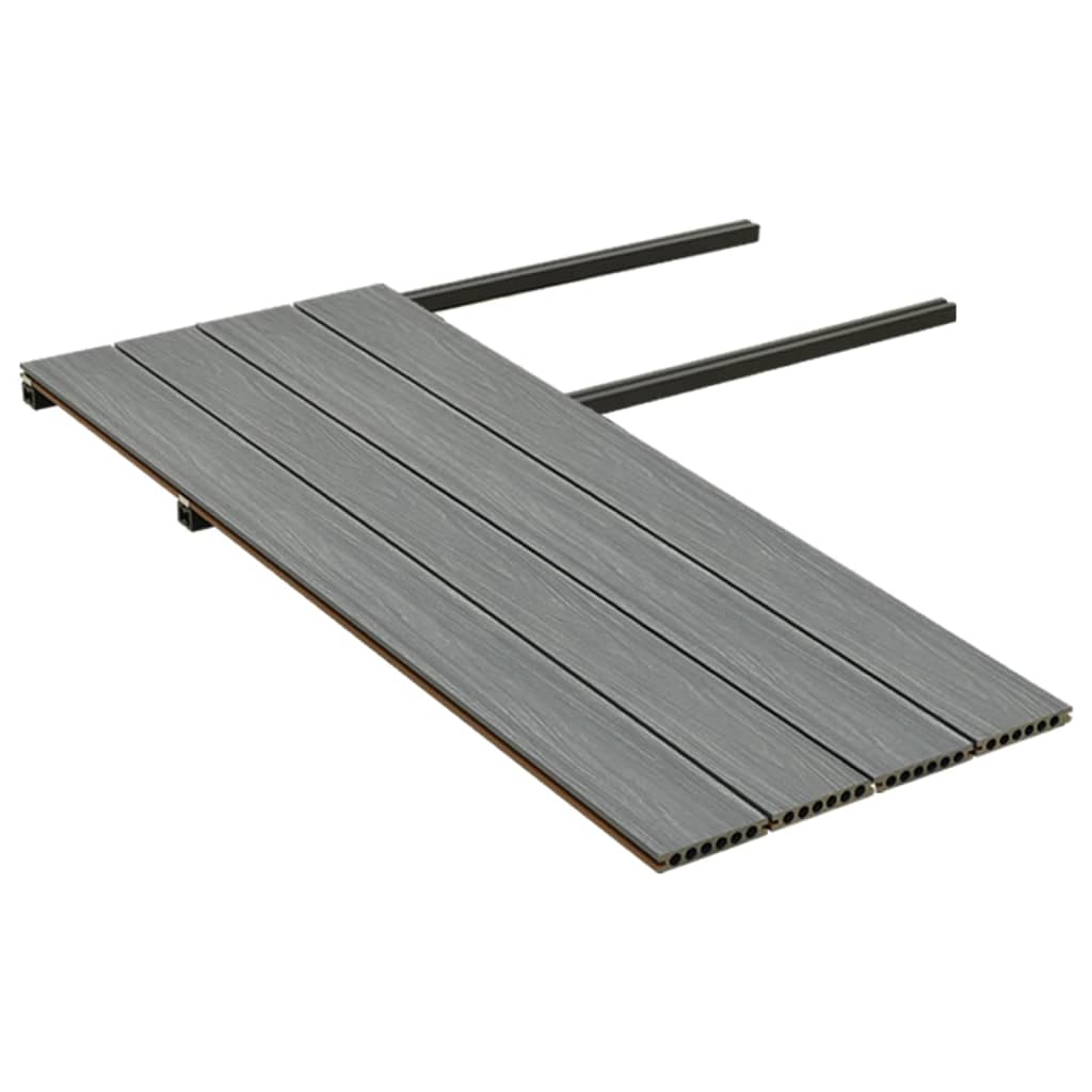 WPC Terrassendielen mit Zubehör Braun und Grau 10 m² 4 m