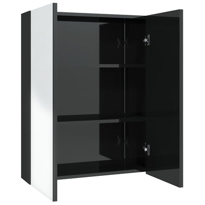 Bad-Spiegelschrank 60x15x75 cm MDF Glänzendes Schwarz