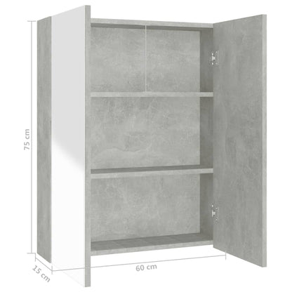 Bad-Spiegelschrank 60x15x75 cm MDF Betongrau