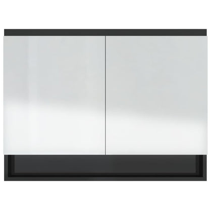 Spiegelschrank fürs Bad 80x15x60 cm Glänzend Schwarz