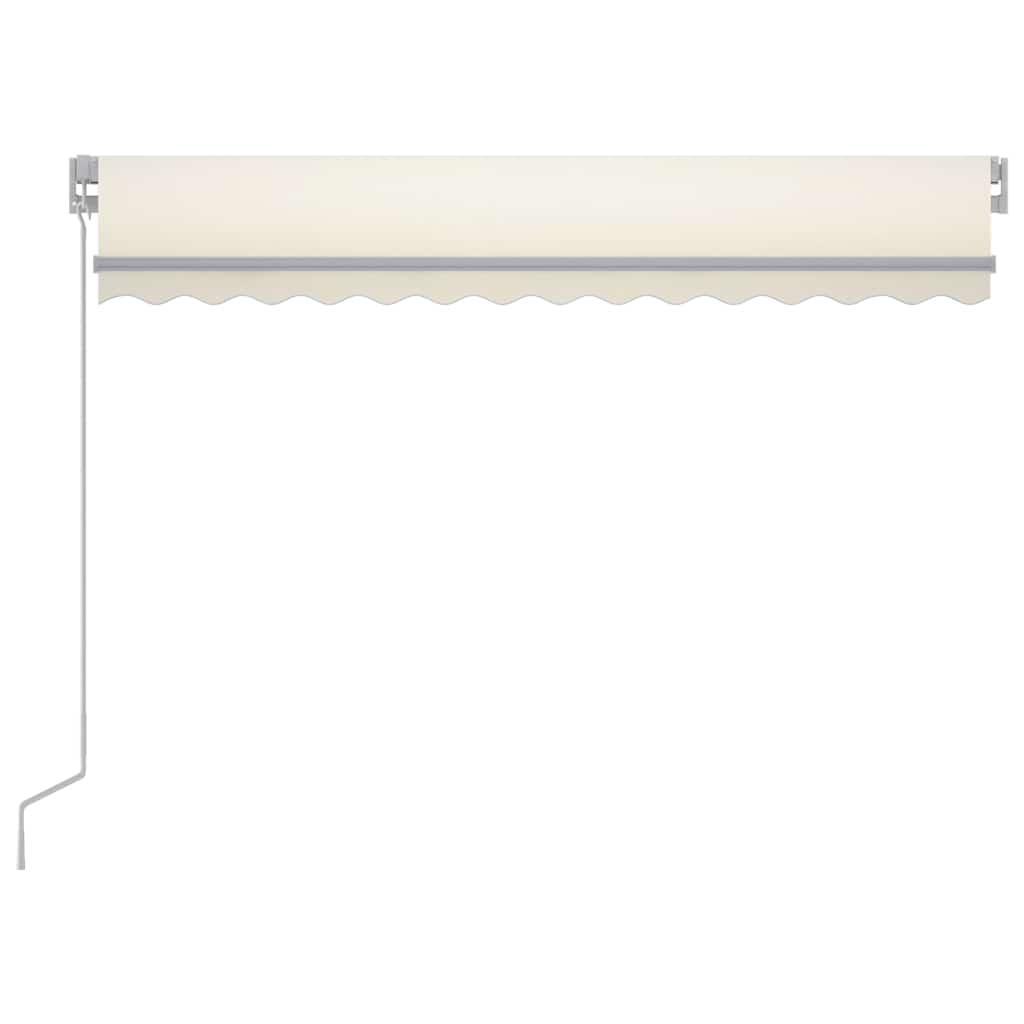 Markise Manuell Einziehbar mit LED 300x250 cm Creme