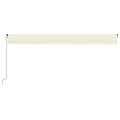 Markise Manuell Einziehbar mit LED 600x300 cm Creme
