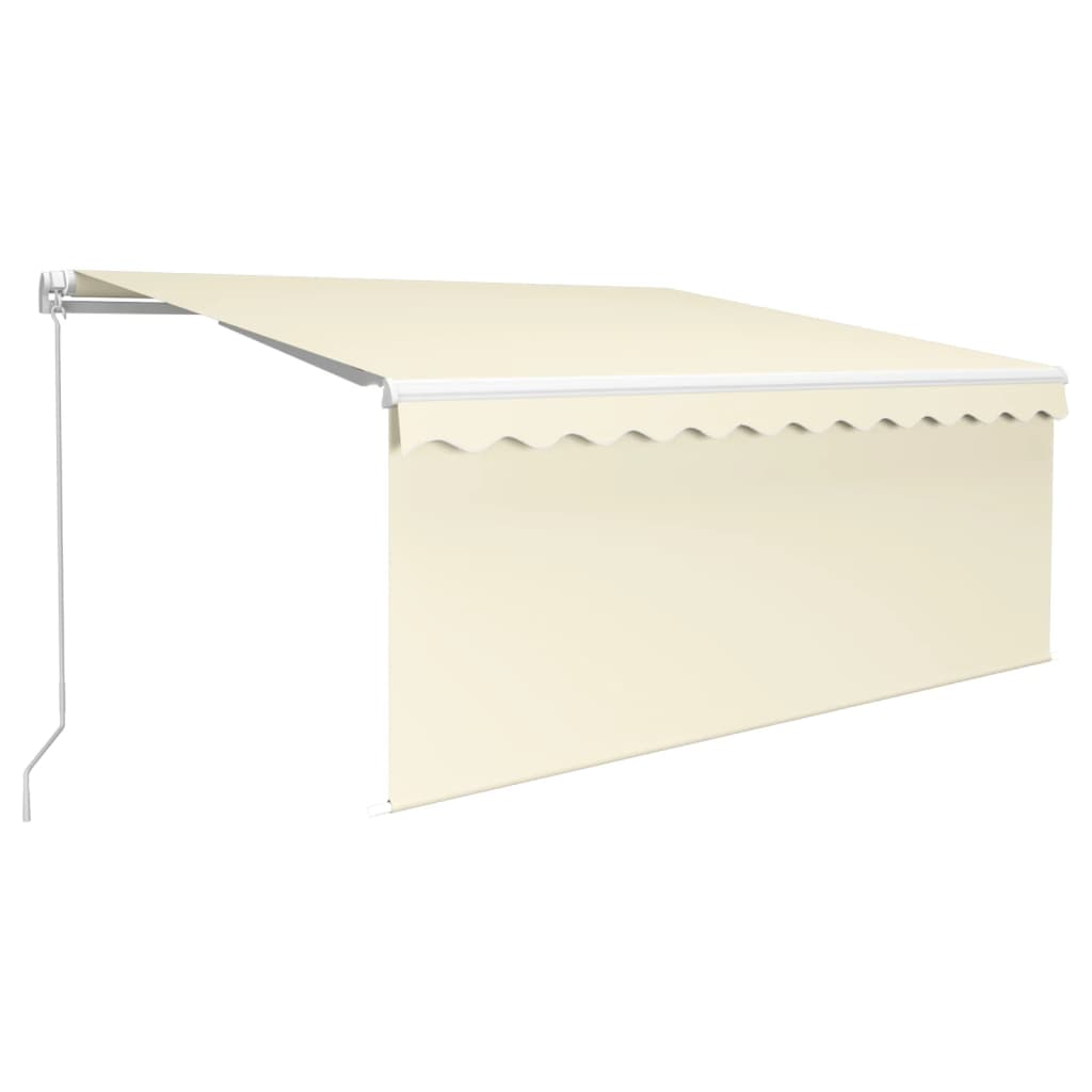 Markise Manuell Einziehbar mit Rollo 3,5x2,5 m Creme