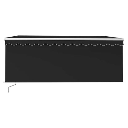 Markise Manuell Einziehbar mit Rollo 3,5x2,5 m Anthrazit