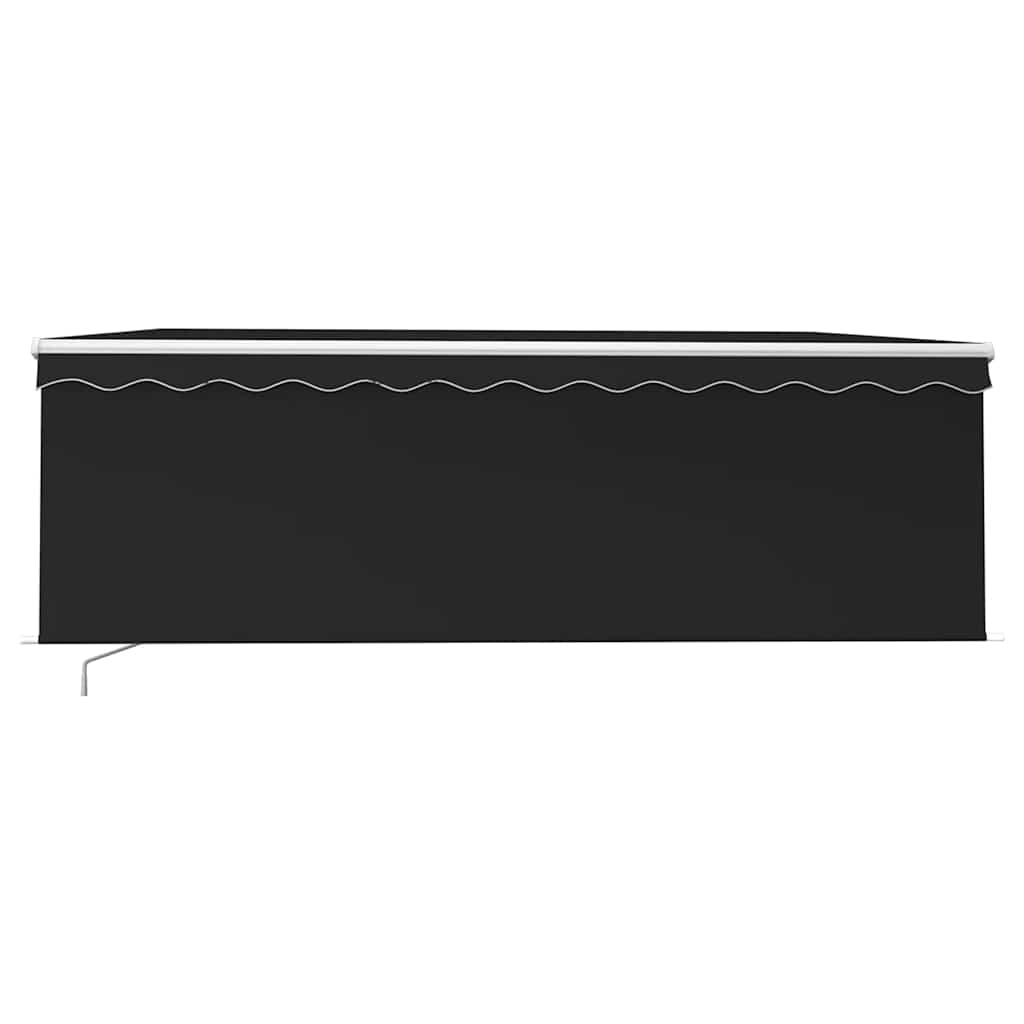 Markise Manuell Einziehbar mit Rollo & LED 4,5x3 m Anthrazit