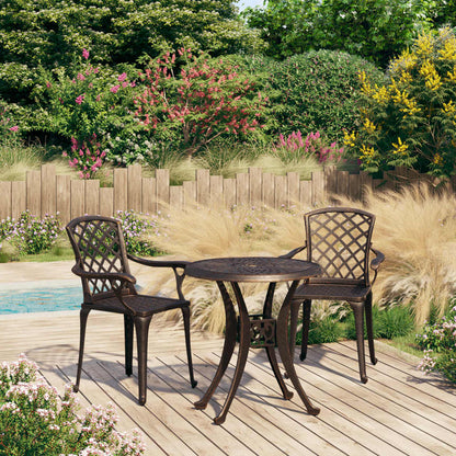 3-tlg. Bistro-Set Aluminiumguss Bronzen