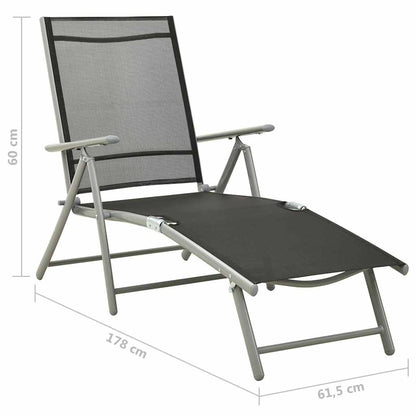 9-tlg. Garten-Lounge-Set Schwarz und Silbern