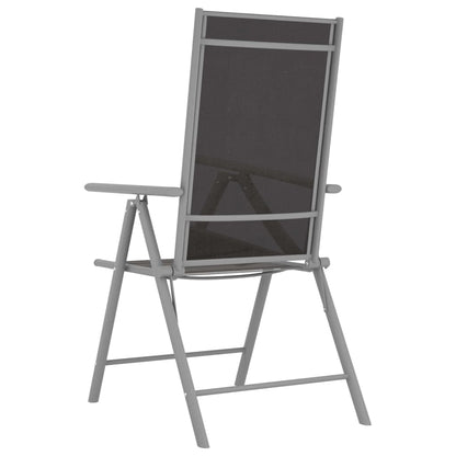 3-tlg. Bistro-Set Aluminium und Textilene Silbern