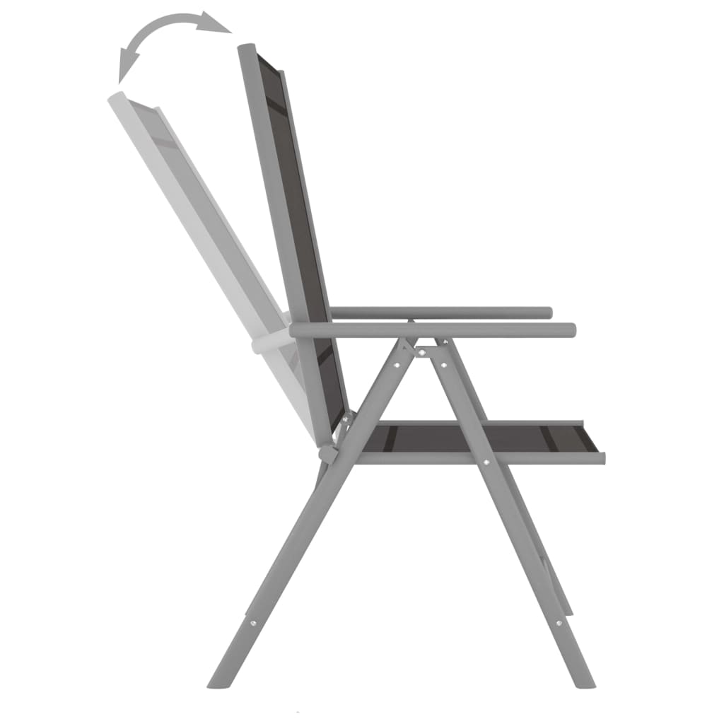 3-tlg. Bistro-Set Aluminium und Textilene Silbern