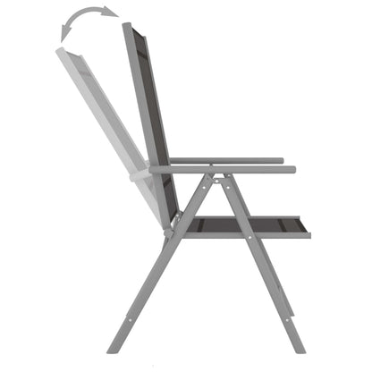 3-tlg. Bistro-Set Aluminium und Textilene Silbern