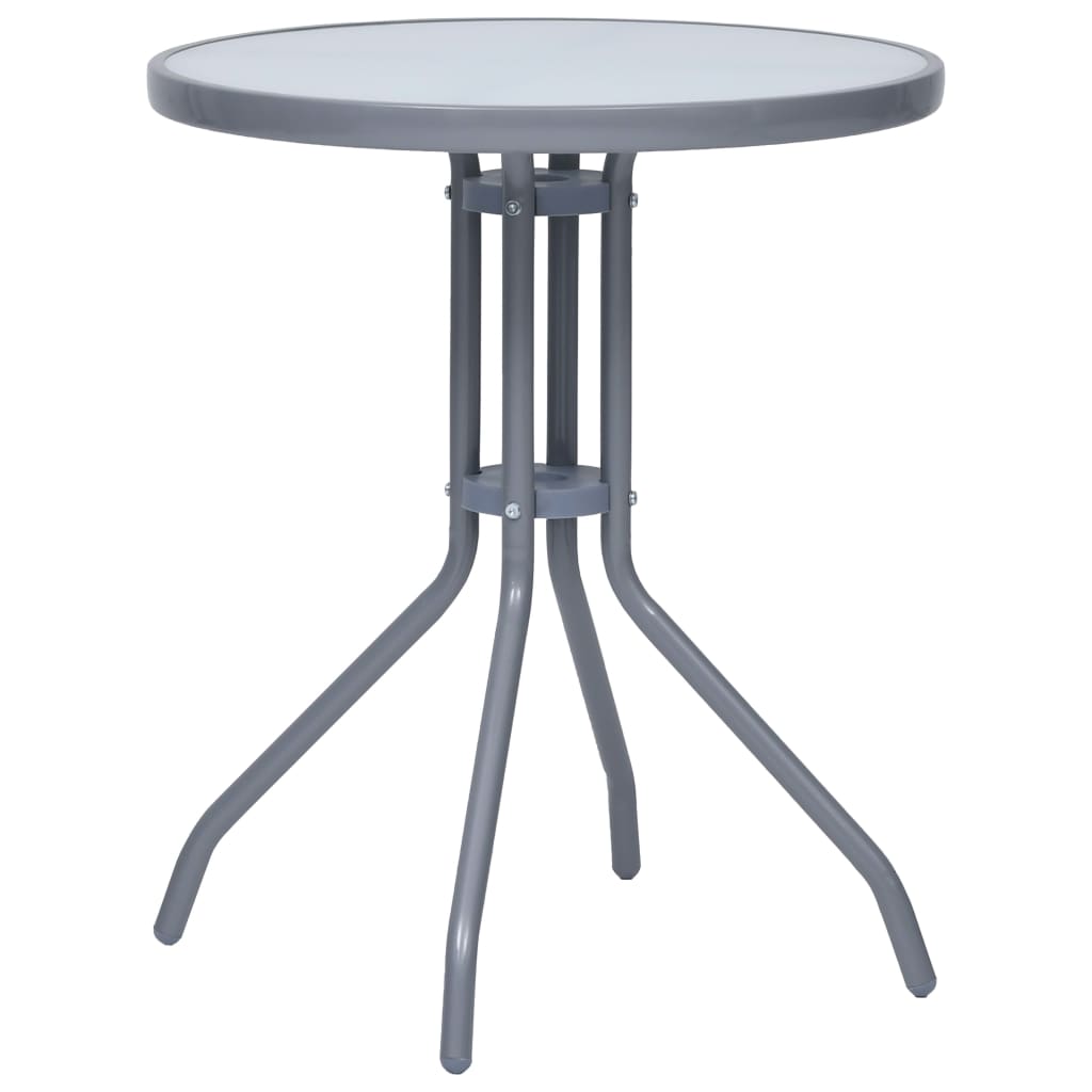 3-tlg. Bistro-Set Aluminium und Textilene Silbern