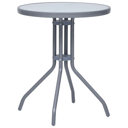 3-tlg. Bistro-Set Aluminium und Textilene Silbern