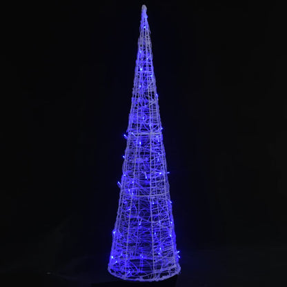LED-Kegel Acryl Weihnachtsdeko Pyramide Blau 120 cm