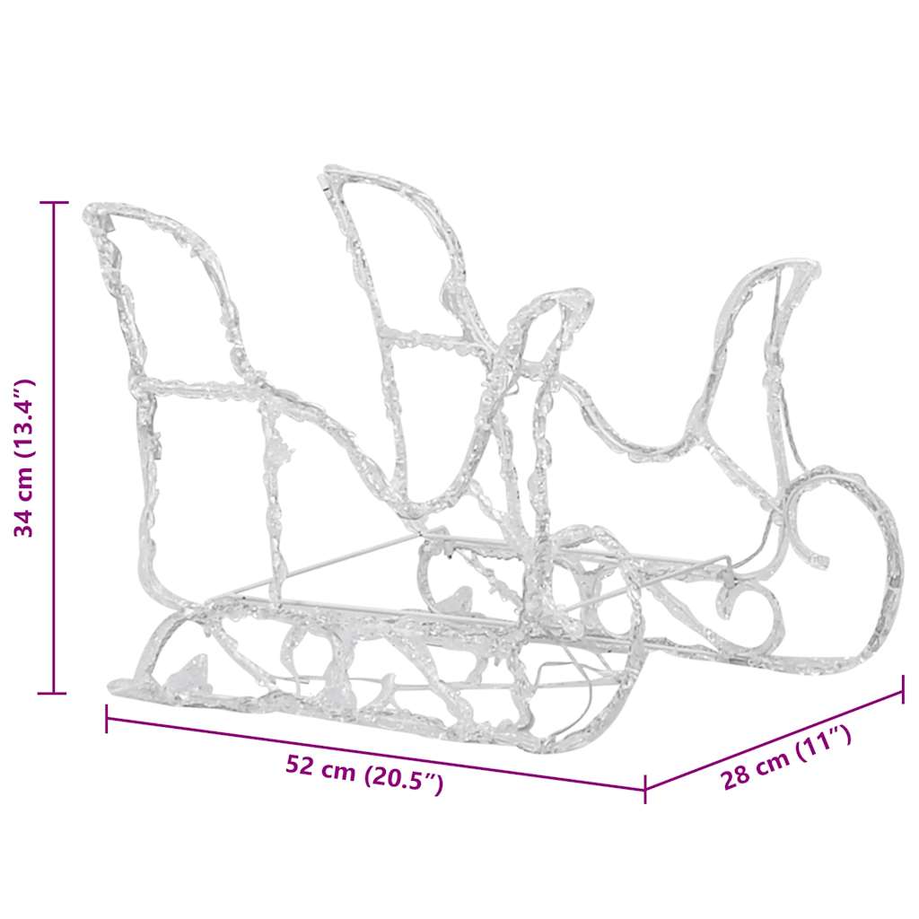Rentiere & Schlitten Weihnachtsdekoration 160 LEDs 130 cm Acryl