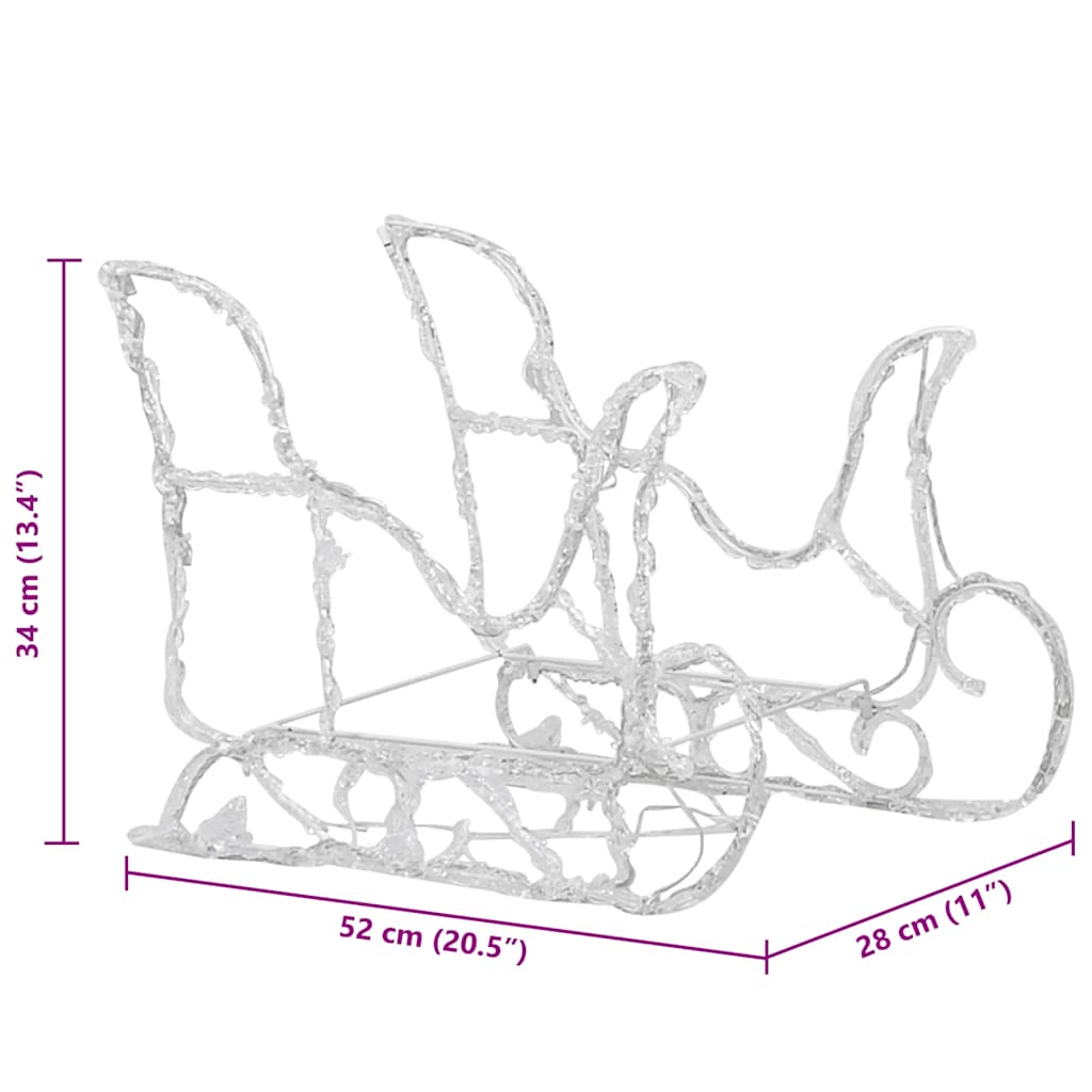 Rentiere & Schlitten Weihnachtsdekoration 160 LEDs 130 cm Acryl