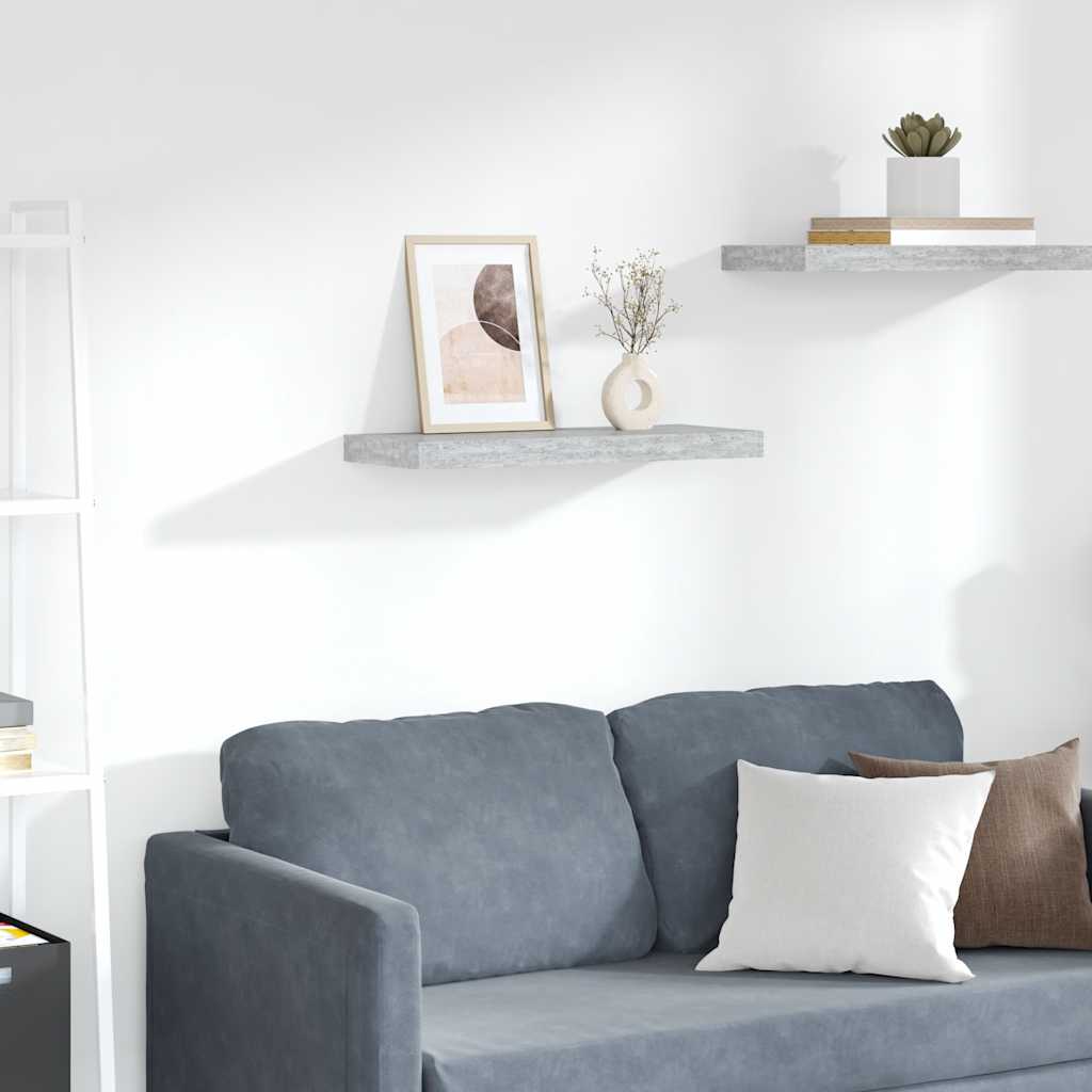 Schweberegal Betongrau 60x23,5x3,8 cm MDF