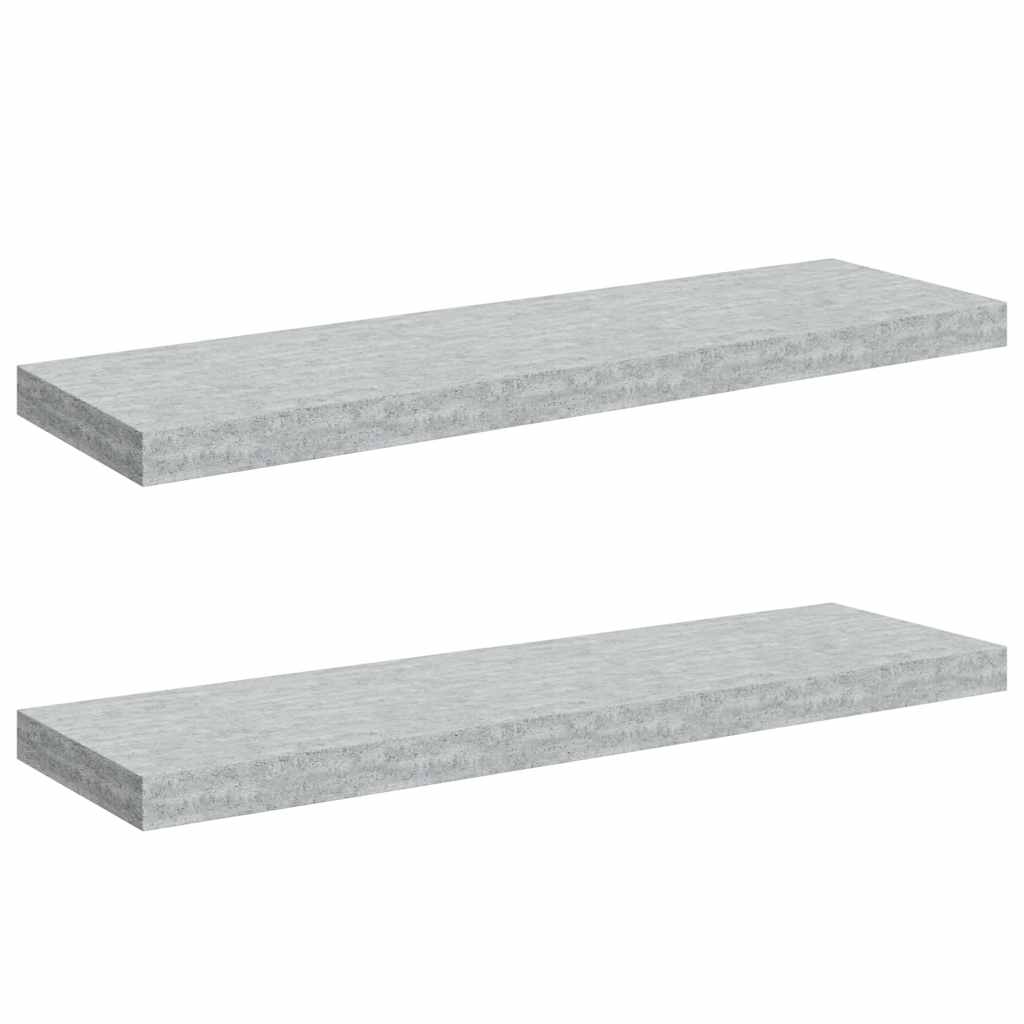 Schweberegale 2 Stk. Betongrau 80x23,5x3,8 cm MDF