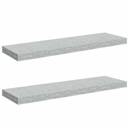 Schweberegale 2 Stk. Betongrau 80x23,5x3,8 cm MDF