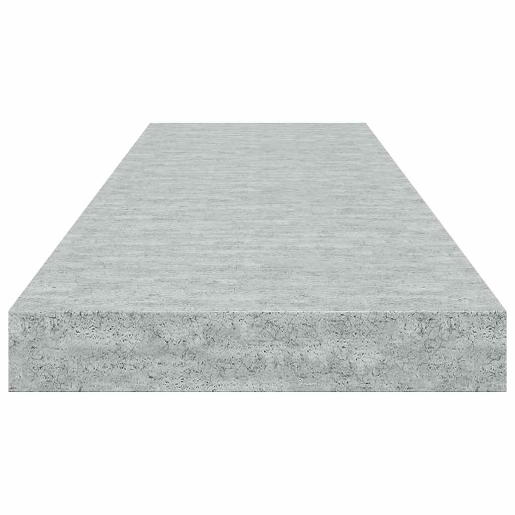 Schweberegale 2 Stk. Betongrau 80x23,5x3,8 cm MDF