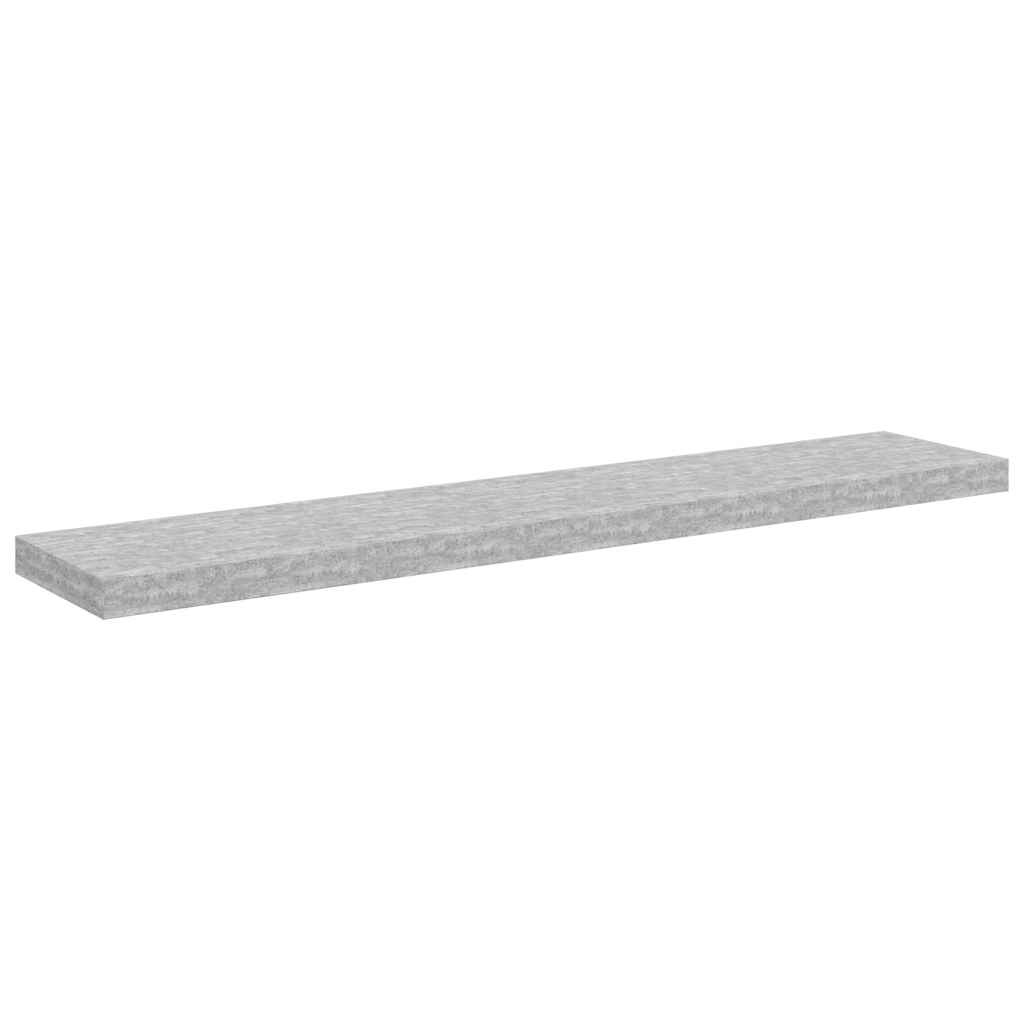 Schweberegale 2 Stk. Betongrau 120x23,5x3,8 cm MDF