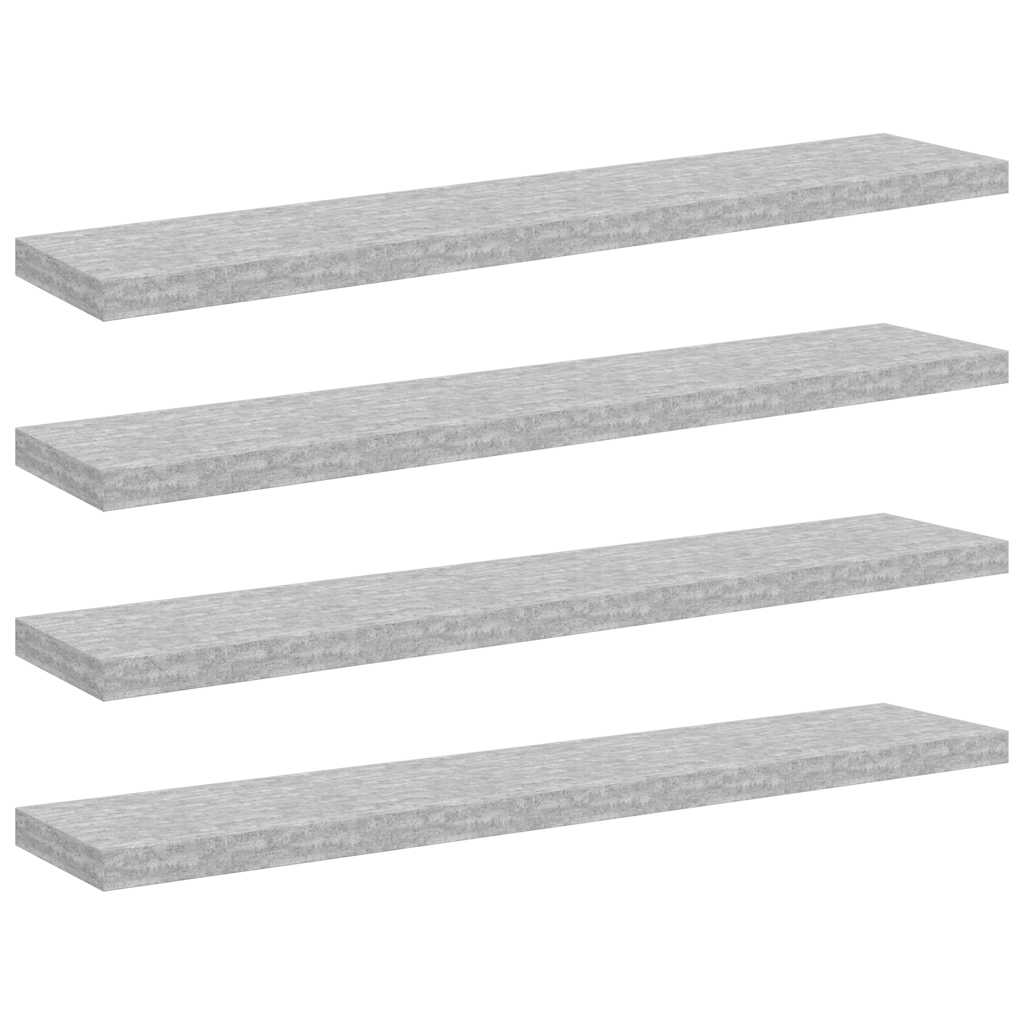 Schweberegale 4 Stk. Betongrau 120x23,5x3,8 cm MDF