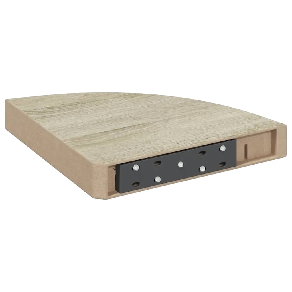 Eck-Schweberegale 4 Stk. Eichen-Optik und Weiß 25x25x3,8 cm MDF