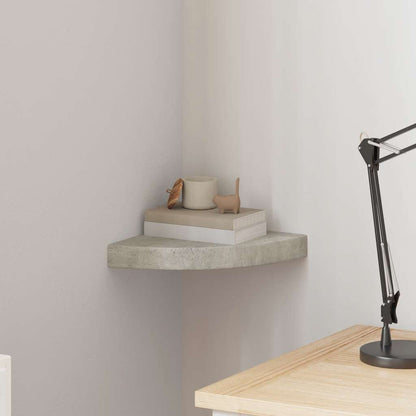 Eck-Schweberegal Betongrau 25x25x3,8 cm MDF