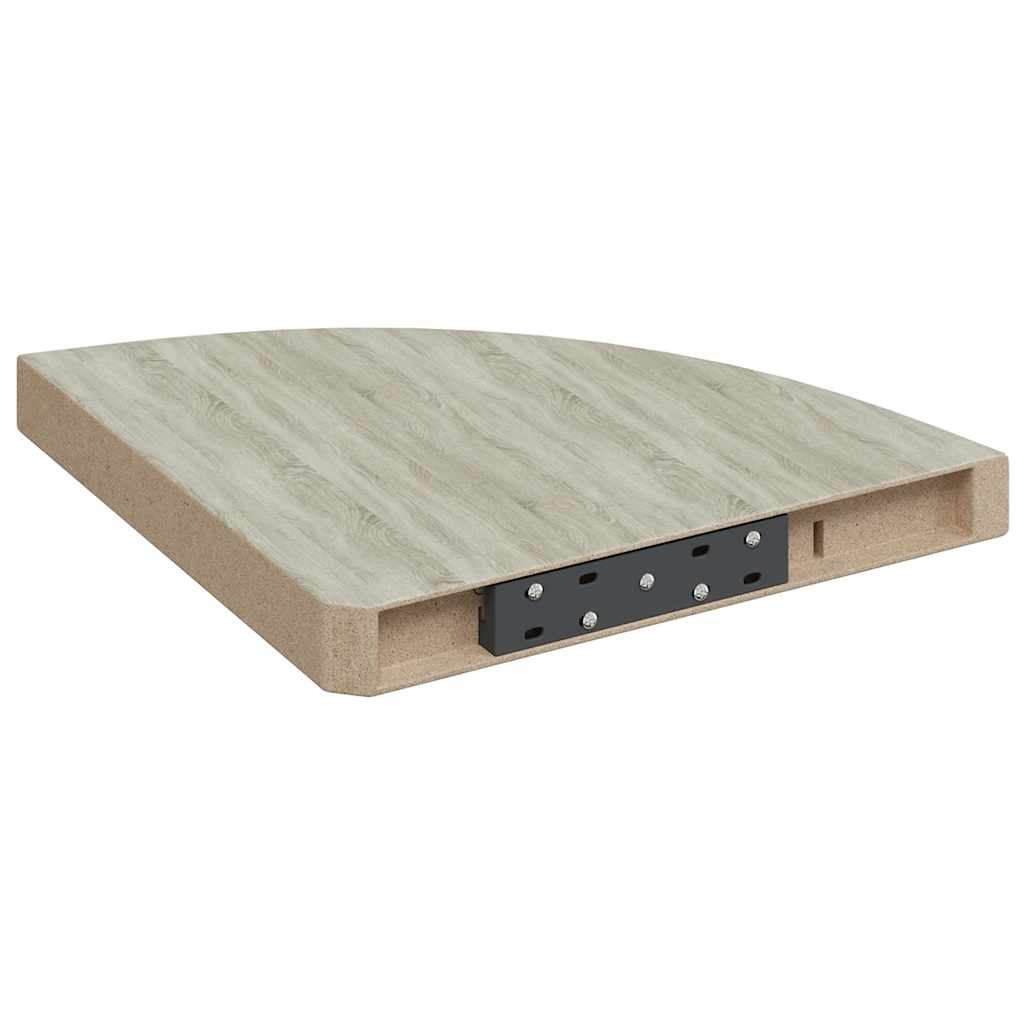 Eck-Schweberegal Eichen-Optik und Weiß 35x35x3,8 cm MDF