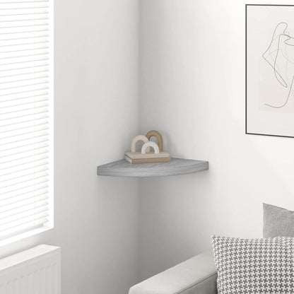 Eck-Schweberegal Betongrau 35x35x3,8 cm MDF