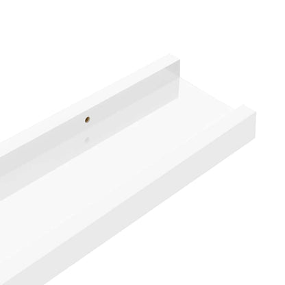 Wandregale 4 Stk. Hochglanz-Weiß 40x9x3 cm