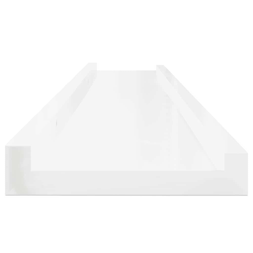 Wandregale 4 Stk. Hochglanz-Weiß 100x9x3 cm