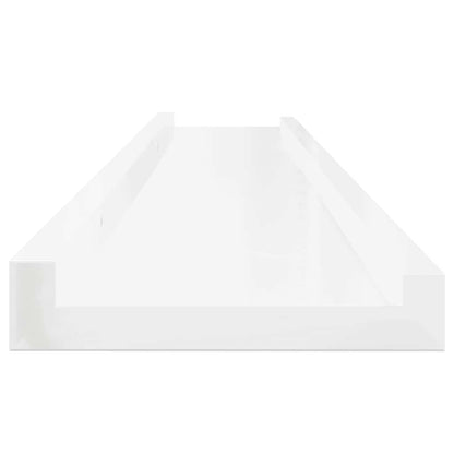 Wandregale 4 Stk. Hochglanz-Weiß 100x9x3 cm