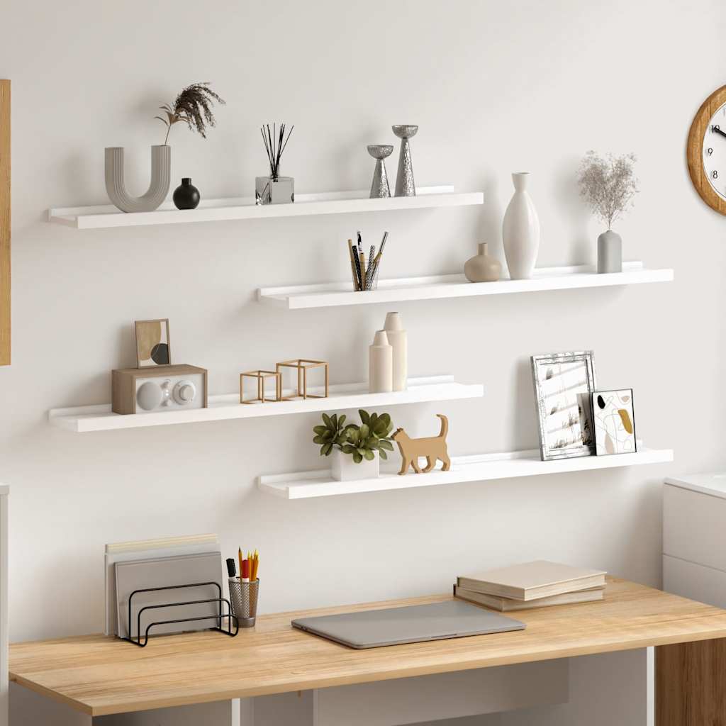 Wandregale 4 Stk. Weiß 80x9x3 cm