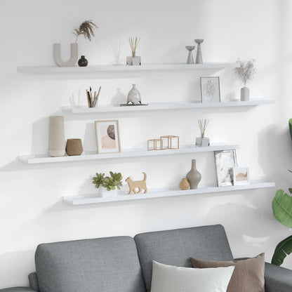 Wandregale 4 Stk. Weiß 115x9x3 cm